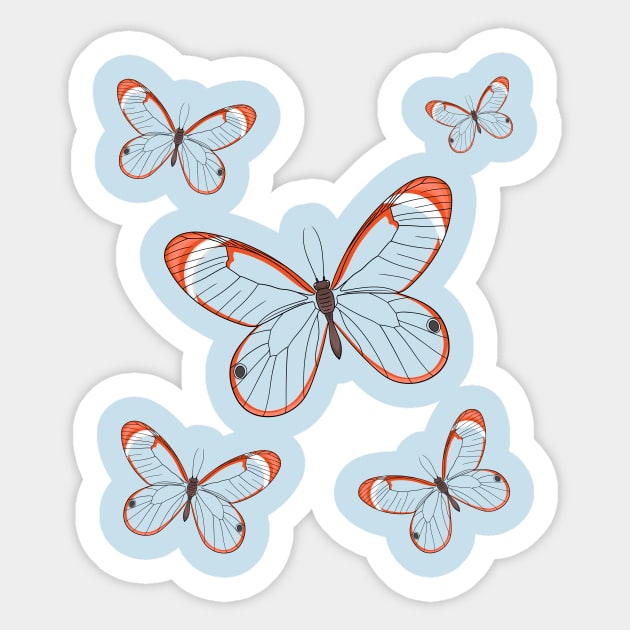 Glasswing butterfly cartoon illustration Sticker by Cartoons of fun